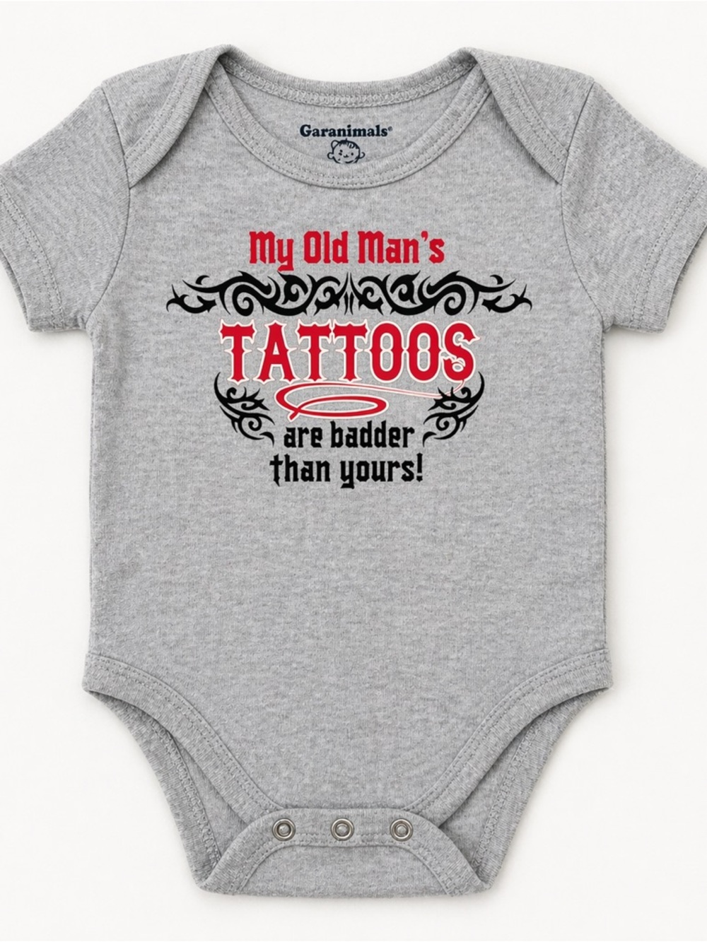 Garanimals Gray Graphic 'My Old Man’s Tattoos' Baby One-Piece
